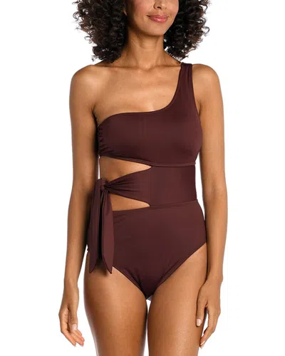 La Blanca Island Goddess Cutout One Shoulder One-piece In Purple