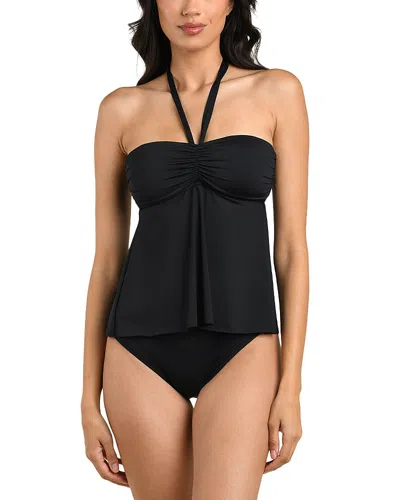 La Blanca Island Goddess Flyaway Tankini In Black