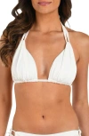 La Blanca Island Goddess Halter Bikini Top In White