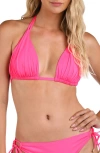 La Blanca Island Goddess Halter Bikini Top In Bright Pink