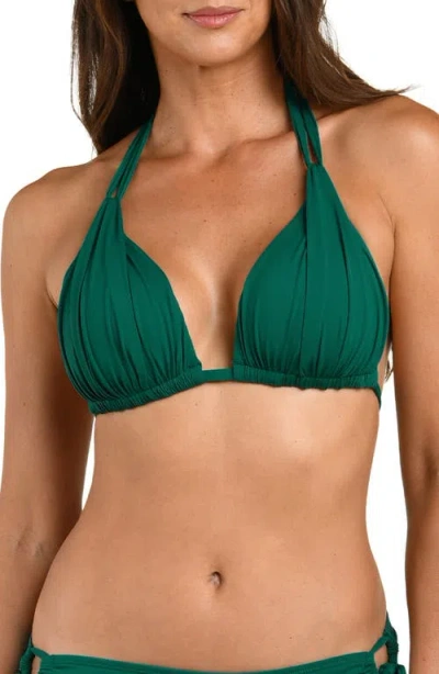 La Blanca Island Goddess Halter Bikini Top In Green