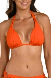 La Blanca Island Goddess Halter Bikini Top In Orange