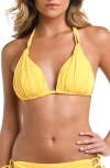 La Blanca Island Goddess Halter Bikini Top In Pineapple