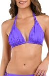 La Blanca Island Goddess Halter Bikini Top In Purple