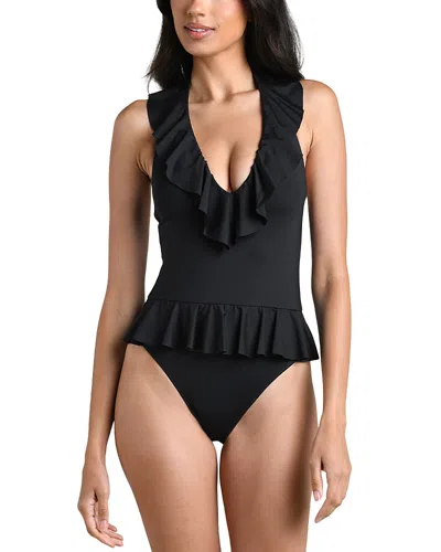La Blanca Island Goddess Halter One Piece Swimsuit In Black