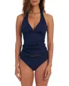 La Blanca Island Goddess Halter Tankini Swim Top In Black