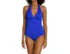La Blanca Island Goddess Halter Tankini Top In Blue