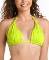 La Blanca Island Goddess Halter Triangle Bikini Top In Bright Lime