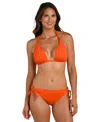 La Blanca Island Goddess Halter Triangle Bikini Top In Orange