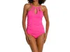 La Blanca High Neck Tankini Top In Pink