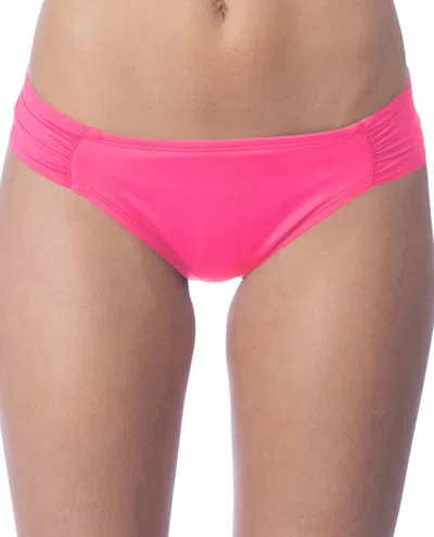 La Blanca Island Goddess Side Shirred Bikini Bottoms In Pink