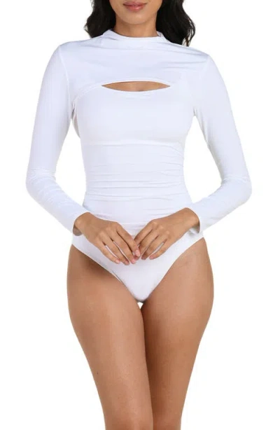 La Blanca Island Goddess Long Sleeve Shrug In White