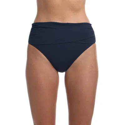 LA BLANCA ISLAND GODDESS MID WAIST SASH BAND SWIM BOTTOM IN INDIGO