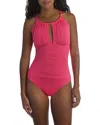 La Blanca Island Goddess Mio High-neck One-piece Swimsuit In Red
