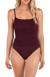 La Blanca Island Goddess One-piece Swimsuit In Dark Cherry