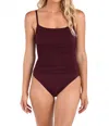 La Blanca Island Goddess One Piece Swimsuit In Dark Cherry In Black