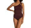 La Blanca Island Goddess Ruched One-shoulder Tankini Top In Multi