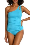 La Blanca Womens Solid Nylon Tankini Swimsuit In Azul