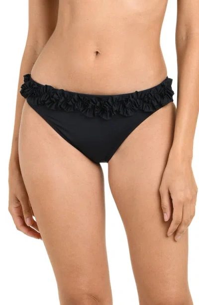 La Blanca Island Goddess Ruffle Bikini Bottoms In Black
