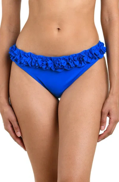 La Blanca Island Goddess Ruffle Bikini Bottoms In Blue