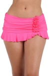 La Blanca Island Goddess Ruffle Skirted Bikini Bottoms In Bright Pink