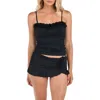 La Blanca Island Goddess Ruffle Tankini Top In Black