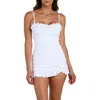 La Blanca Island Goddess Ruffle Tankini Top In White