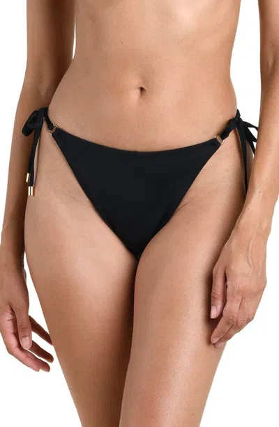 La Blanca Island Goddess Side Tie Bikini Bottoms In Black
