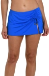 La Blanca Island Goddess Skirted Bikini Bottoms In Blue
