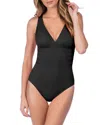 La Blanca Island Goddess Multistrap Cross Back One Piece Swimsuit In Black
