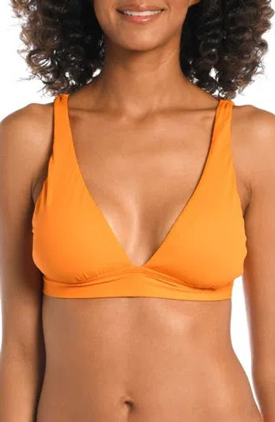 La Blanca Island Goddess Triangle Bikini Top In Orange