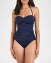 La Blanca Island Goddess Twist Bandini Swim Top In Indigo