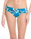 La Blanca Island Goddess White Shirred Band Hipster Bottom In Blue