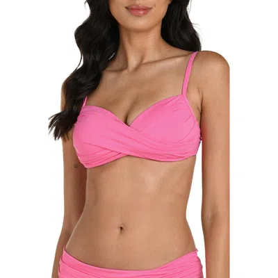 La Blanca Island Goddess Wrap Bikini Top In Pink