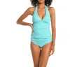 La Blanca Island Goddess Halter Tankini Top In Blue