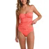 La Blanca Island Palm Bandeau Tankini Top In Coral In Pink