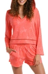 LA BLANCA ISLAND PALM COVER-UP HOODIE