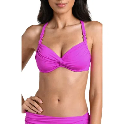 La Blanca Island Twist Front Underwire Bikini Top In Purple