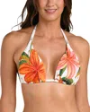 La Blanca Jungle Blossoms Halter Bra Bikini Top In Multi