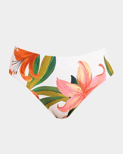La Blanca Jungle Blossoms Mid Rise Bikini Bottoms In Multi