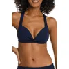 La Blanca Ig Twist Front Banded Top In Indigo