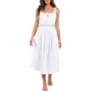 La Blanca Lake Side Tie Neck Midi Cover-up Dress In White