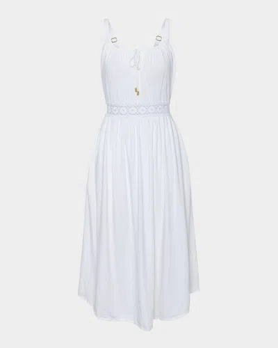 LA BLANCA LAKESIDE CROCHET-TRIM MIDI DRESS