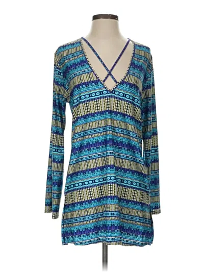 Pre-owned La Blanca Long Sleeve Blouse In Blue