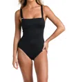 La Blanca Plus Size Lb Luxe Square-neck One-piece Swimsuit In Black