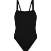 La Blanca Plus Size Lb Luxe Square-neck One-piece Swimsuit In Black