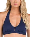 La Blanca Luxe V-neck Halter Bikini Top In Indigo