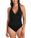 La Blanca Mantra Halter Goddess Tankini Top In Black