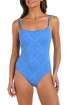 La Blanca Mantra Medallion One-piece Swimsuit In Blue
