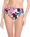 La Blanca Mid-waist Overlap Sash Bikini Bottom In Blue